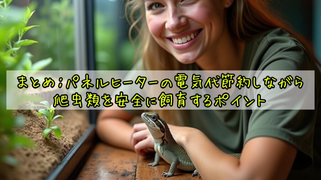 まとめ：パネルヒーターの電気代節約しながら爬虫類を安全に飼育するポイント
