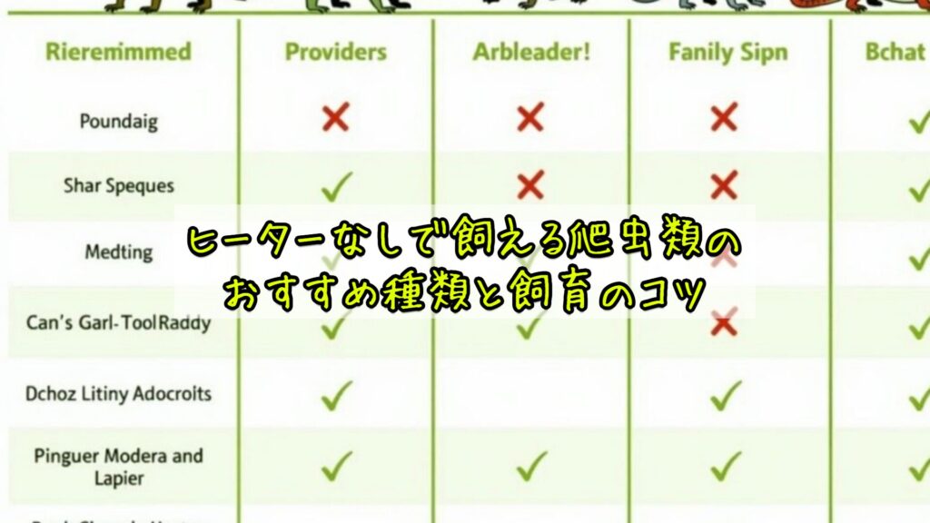 ヒーターなしで飼える爬虫類のおすすめ種類と飼育のコツ
