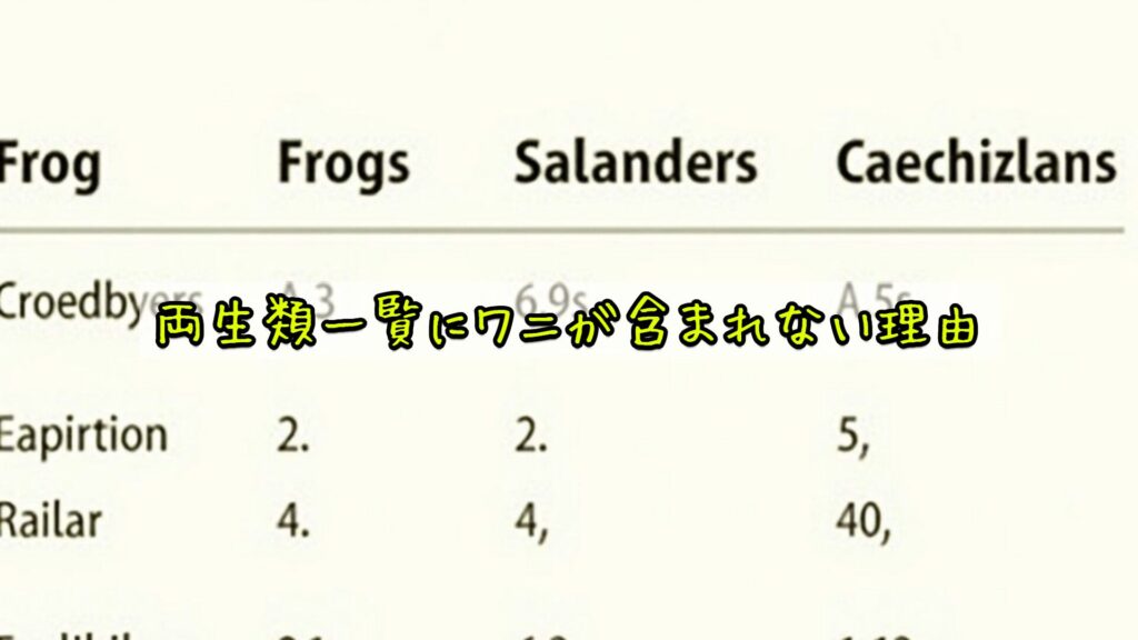 両生類一覧にワニが含まれない理由