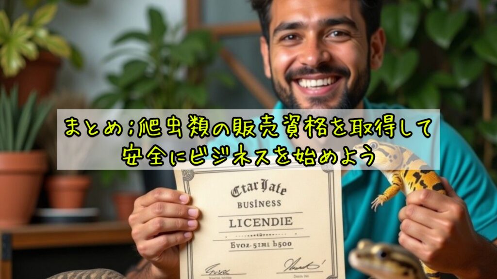 まとめ：爬虫類の販売資格を取得して安全にビジネスを始めよう