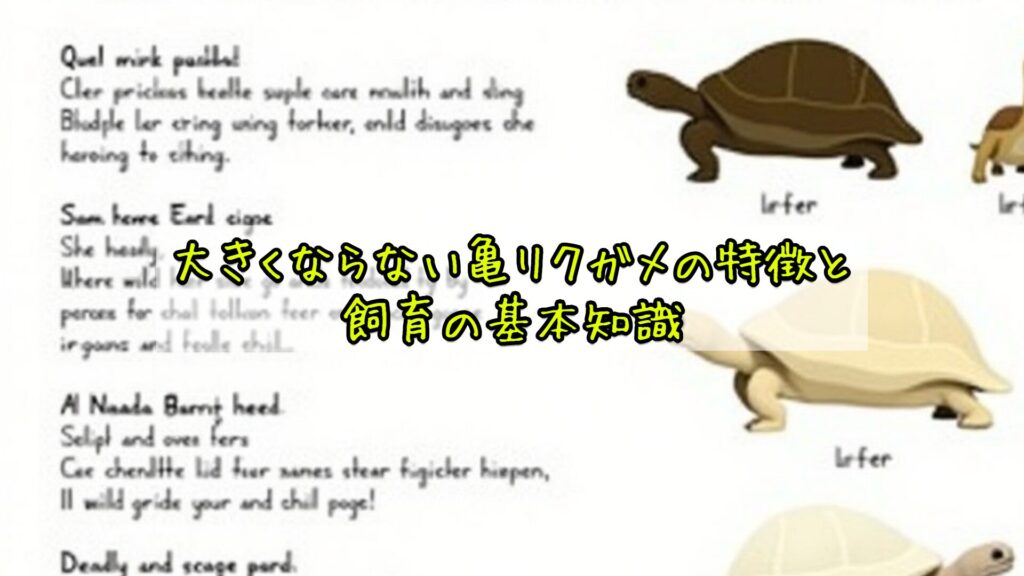 大きくならない亀リクガメの特徴と飼育の基本知識
