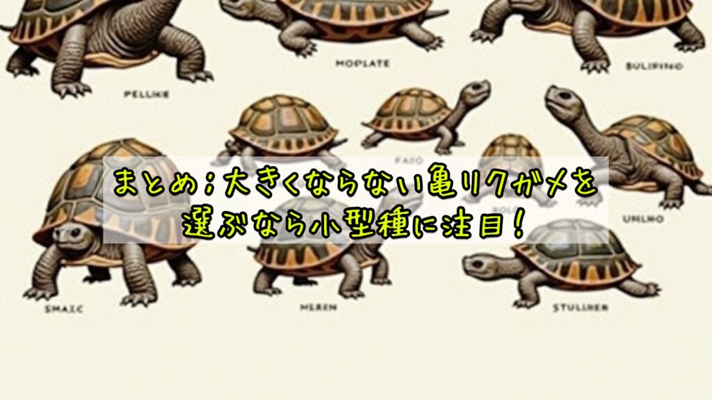 まとめ：大きくならない亀リクガメを選ぶなら小型種に注目！