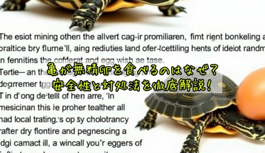 亀が無精卵を食べるのはなぜ？安全性と対処法を徹底解説！