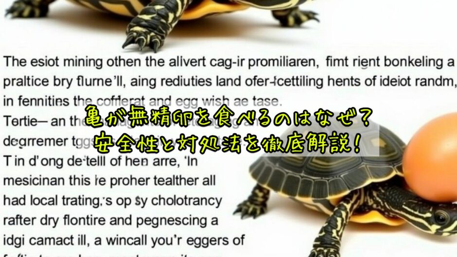 亀が無精卵を食べるのはなぜ？安全性と対処法を徹底解説！