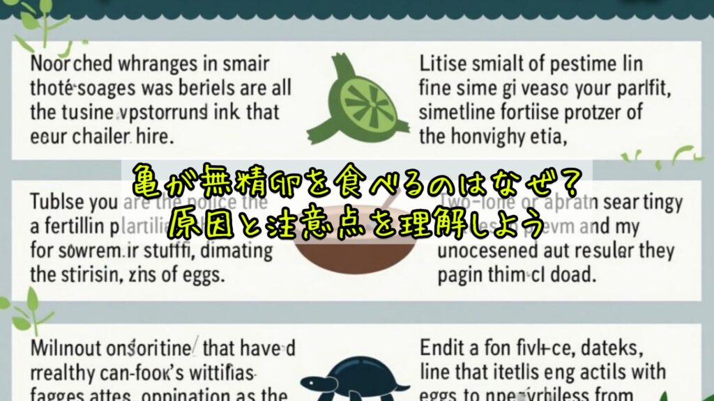 亀が無精卵を食べるのはなぜ？原因と注意点を理解しよう
