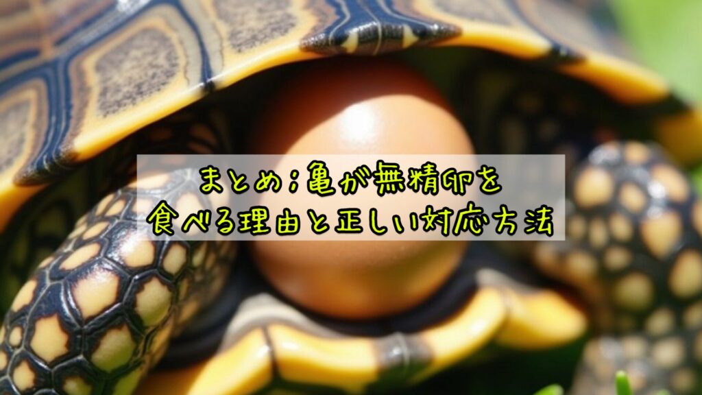 まとめ：亀が無精卵を食べる理由と正しい対応方法