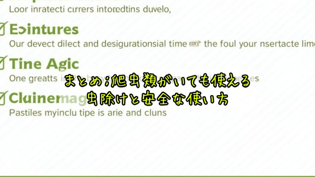 まとめ：爬虫類がいても使える虫除けと安全な使い方
