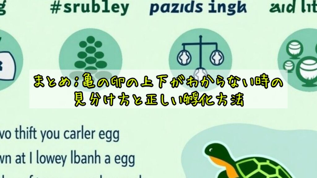 まとめ：亀の卵の上下がわからない時の見分け方と正しい孵化方法