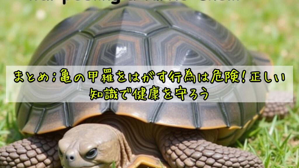 まとめ:亀の甲羅をはがす行為は危険!正しい知識で健康を守ろう