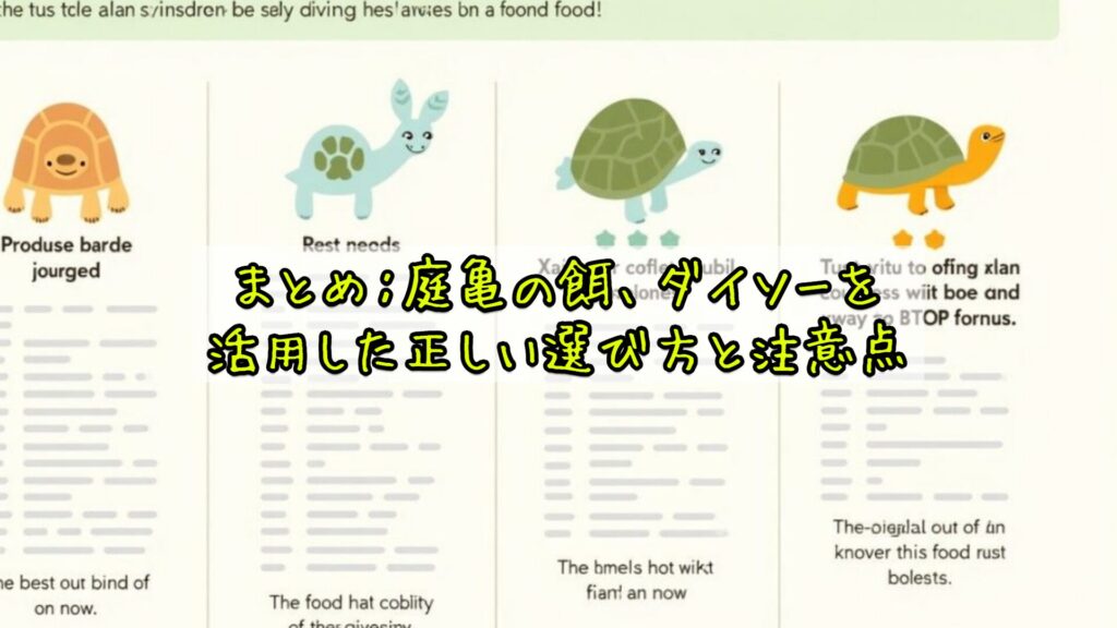 まとめ：庭亀の餌、ダイソーを活用した正しい選び方と注意点