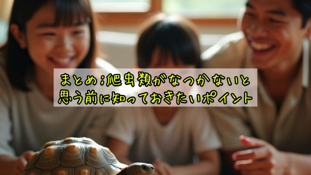 まとめ：爬虫類がなつかないと思う前に知っておきたいポイント