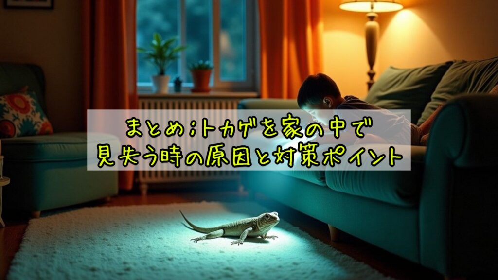 まとめ：トカゲを家の中で見失う時の原因と対策ポイント