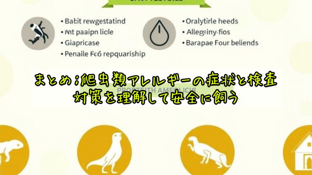 まとめ:爬虫類アレルギーの症状と検査、対策を理解して安全に飼う