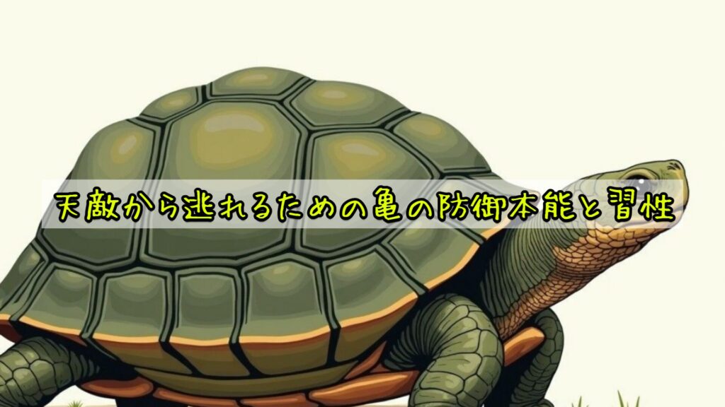 天敵から逃れるための亀の防御本能と習性