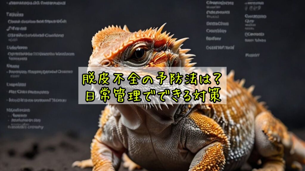 脱皮不全の予防法は？日常管理でできる対策