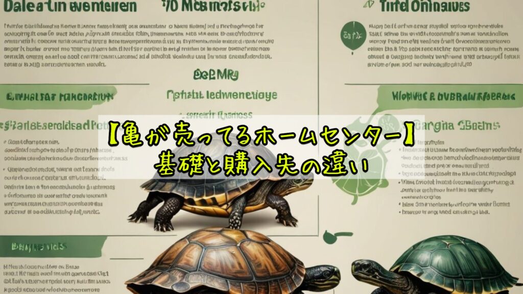 【亀が売ってるホームセンター】基礎と購入先の違い