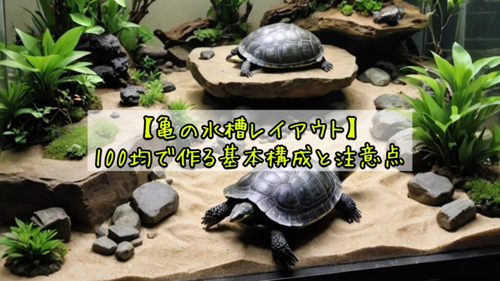 【亀の水槽レイアウト】100均で作る基本構成と注意点