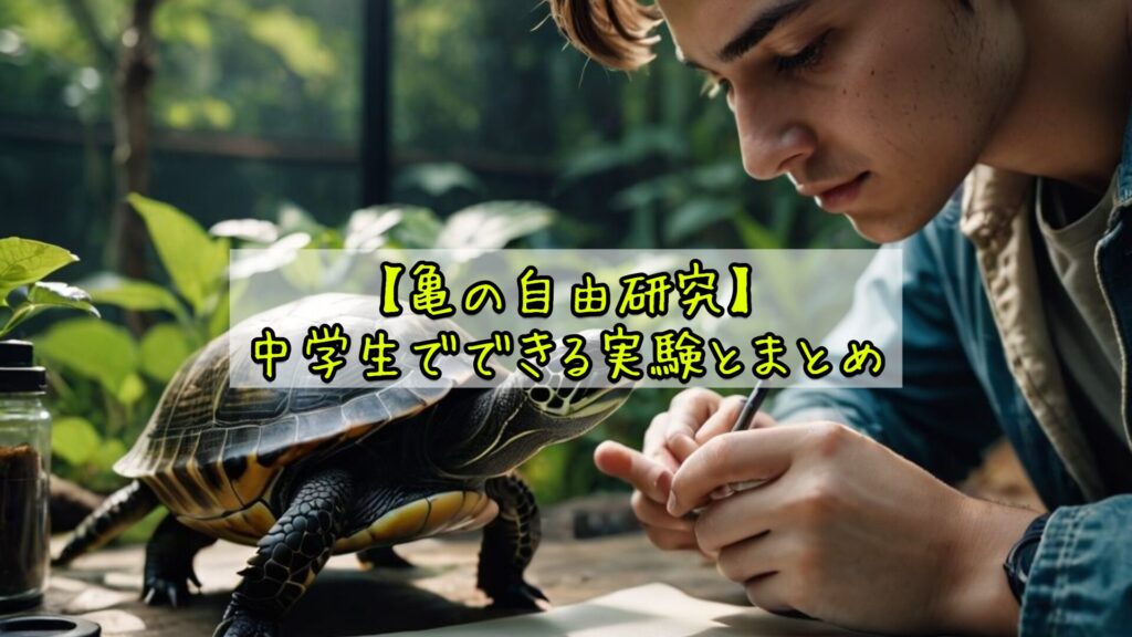 科と数学を組み合わせた研究としても評価されやすく、中学生にとてもおすすめの内容です。

【亀の自由研究】中学生でできる実験とまとめ