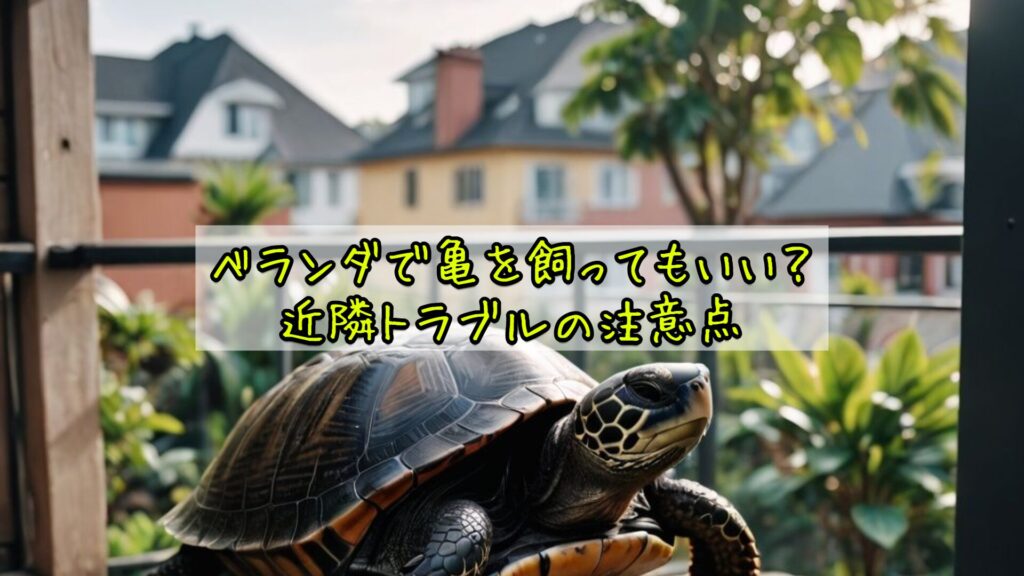 ベランダで亀を飼ってもいい？近隣トラブルの注意点