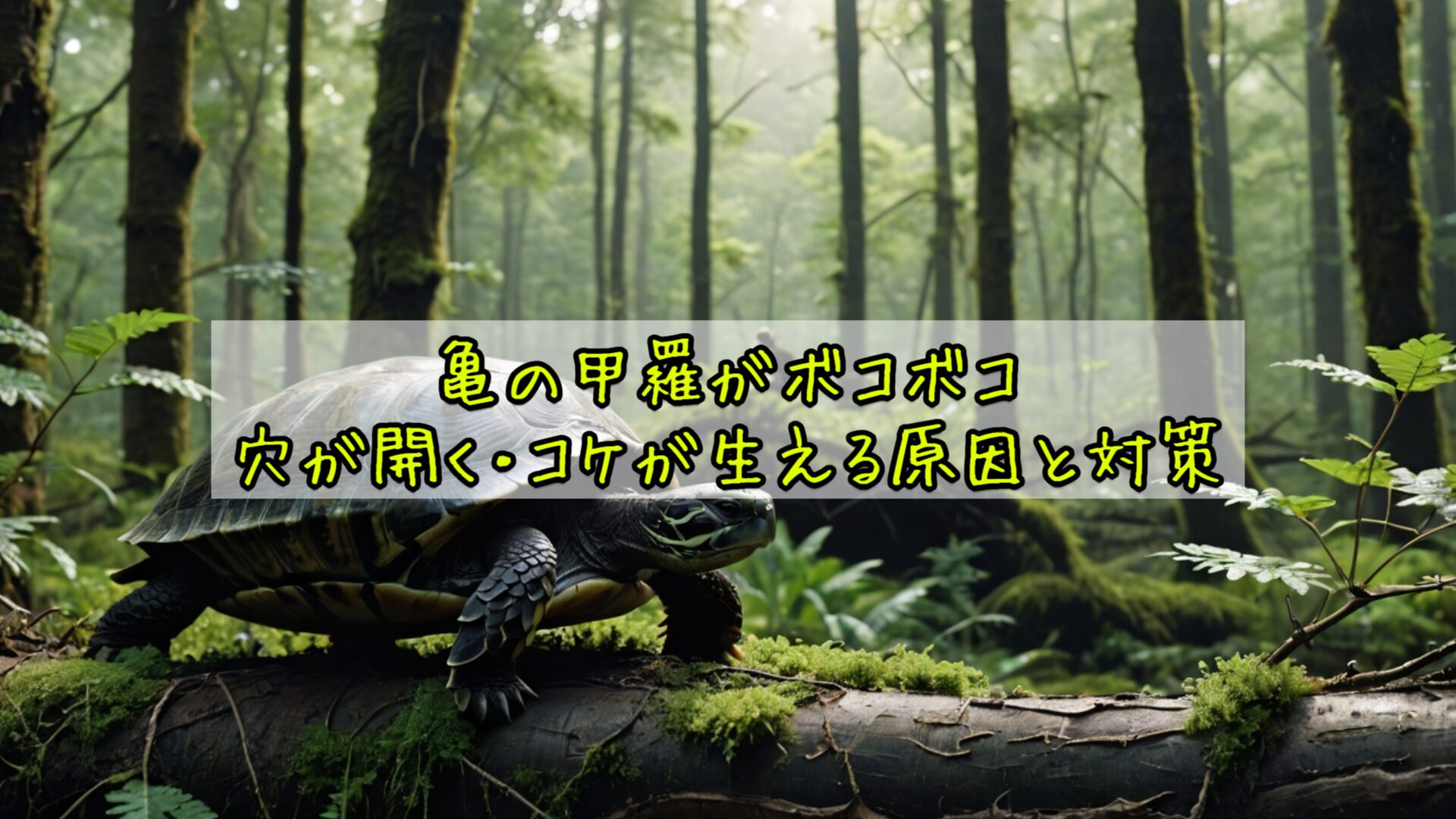 亀の甲羅がボコボコ・穴が開く・コケが生える原因と対策