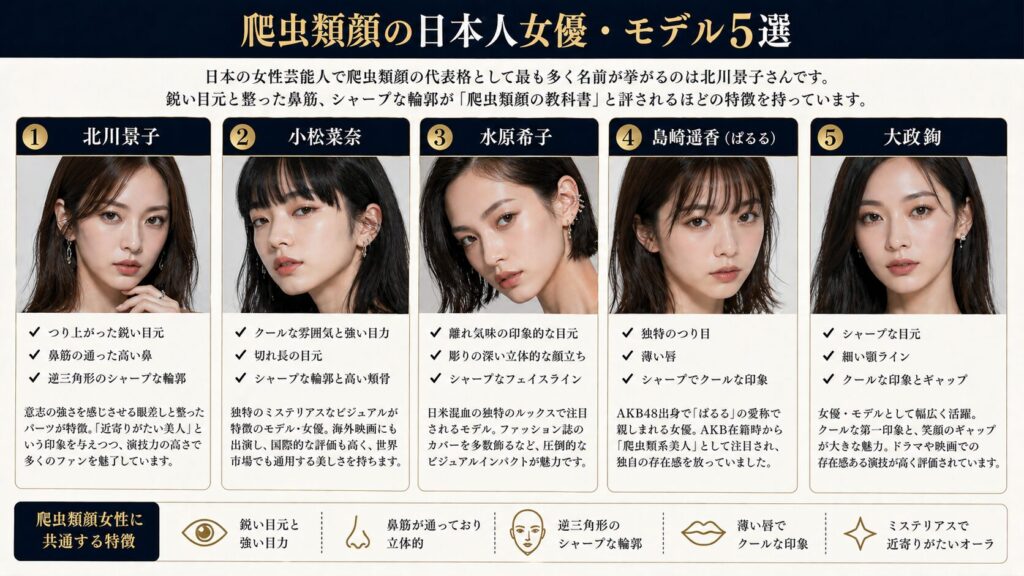 爬虫類顔の日本人女優・モデル5選
