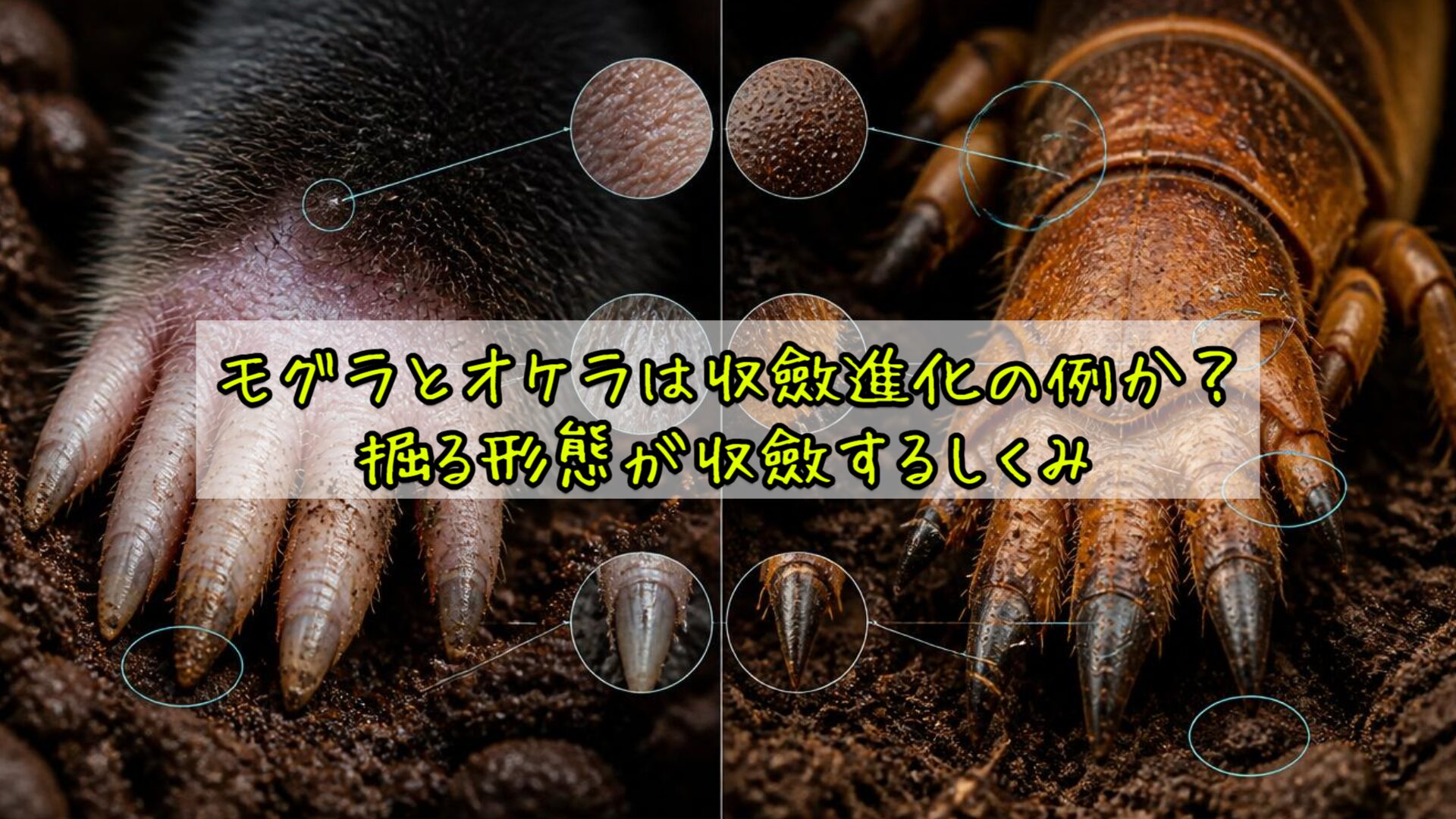 モグラとオケラは収斂進化の例か?掘る形態が収斂するしくみ