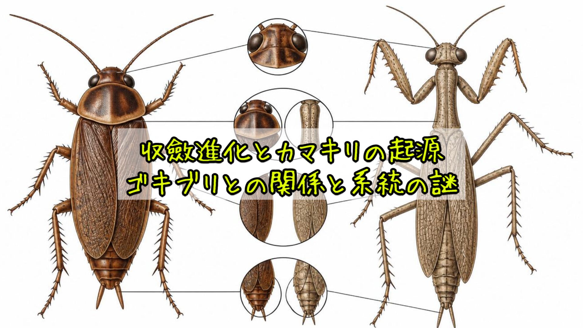 収斂進化とカマキリの起源:ゴキブリとの関係と系統の謎