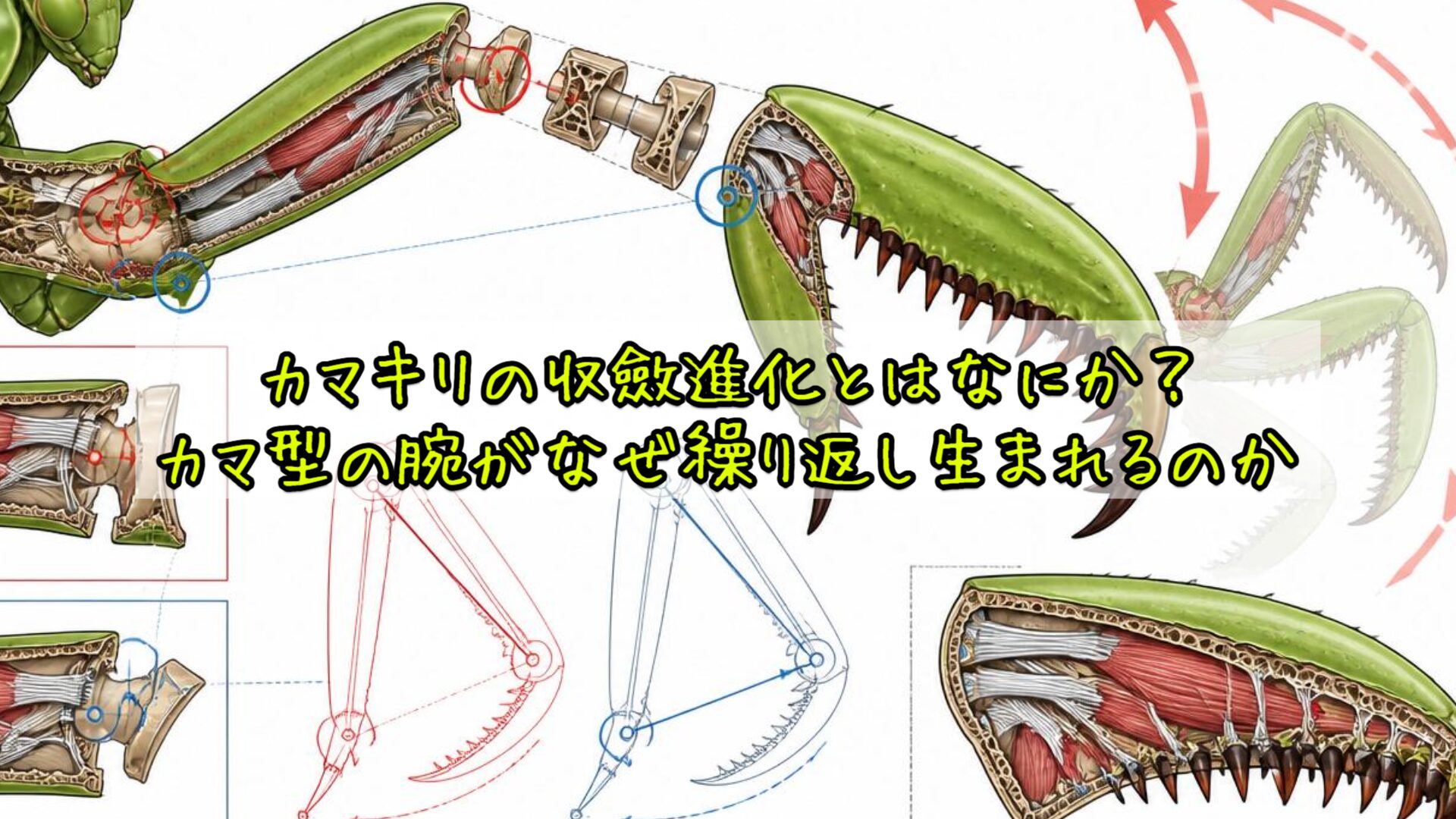 カマキリの収斂進化とはなにか?カマ型の腕がなぜ繰り返し生まれるのか