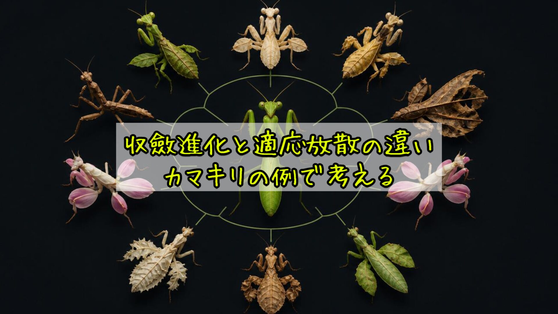 収斂進化と適応放散の違い:カマキリの例で考える