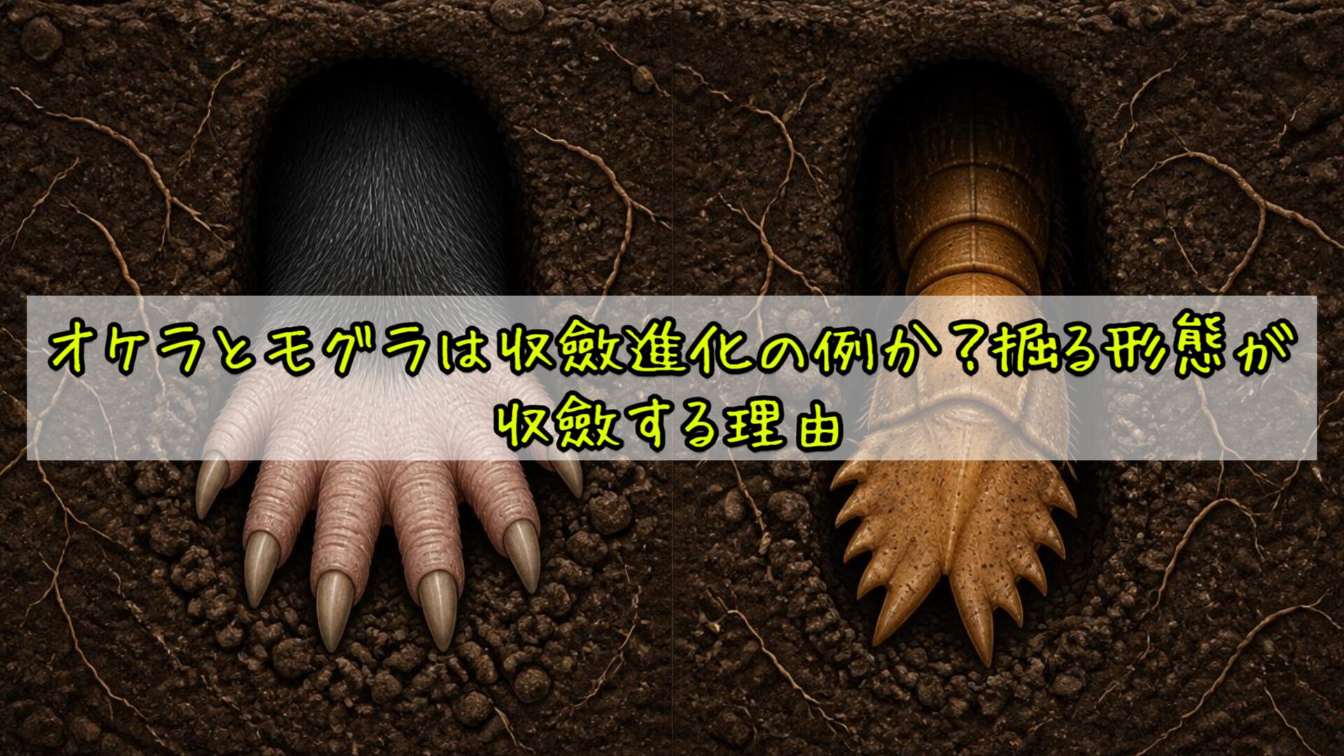 オケラとモグラは収斂進化の例か？掘る形態が収斂する理由