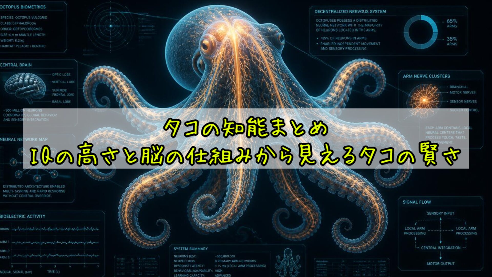 タコの知能まとめ:IQの高さと脳の仕組みから見えるタコの賢さ