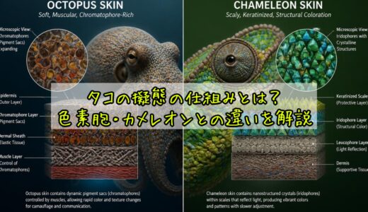 タコの擬態の仕組みとは？色素胞・カメレオンとの違いを解説