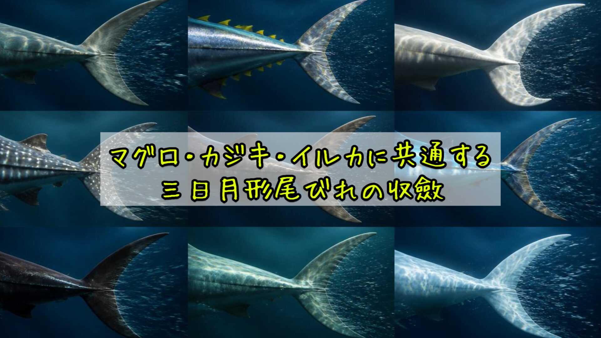 マグロ・カジキ・イルカに共通する三日月形尾びれの収斂