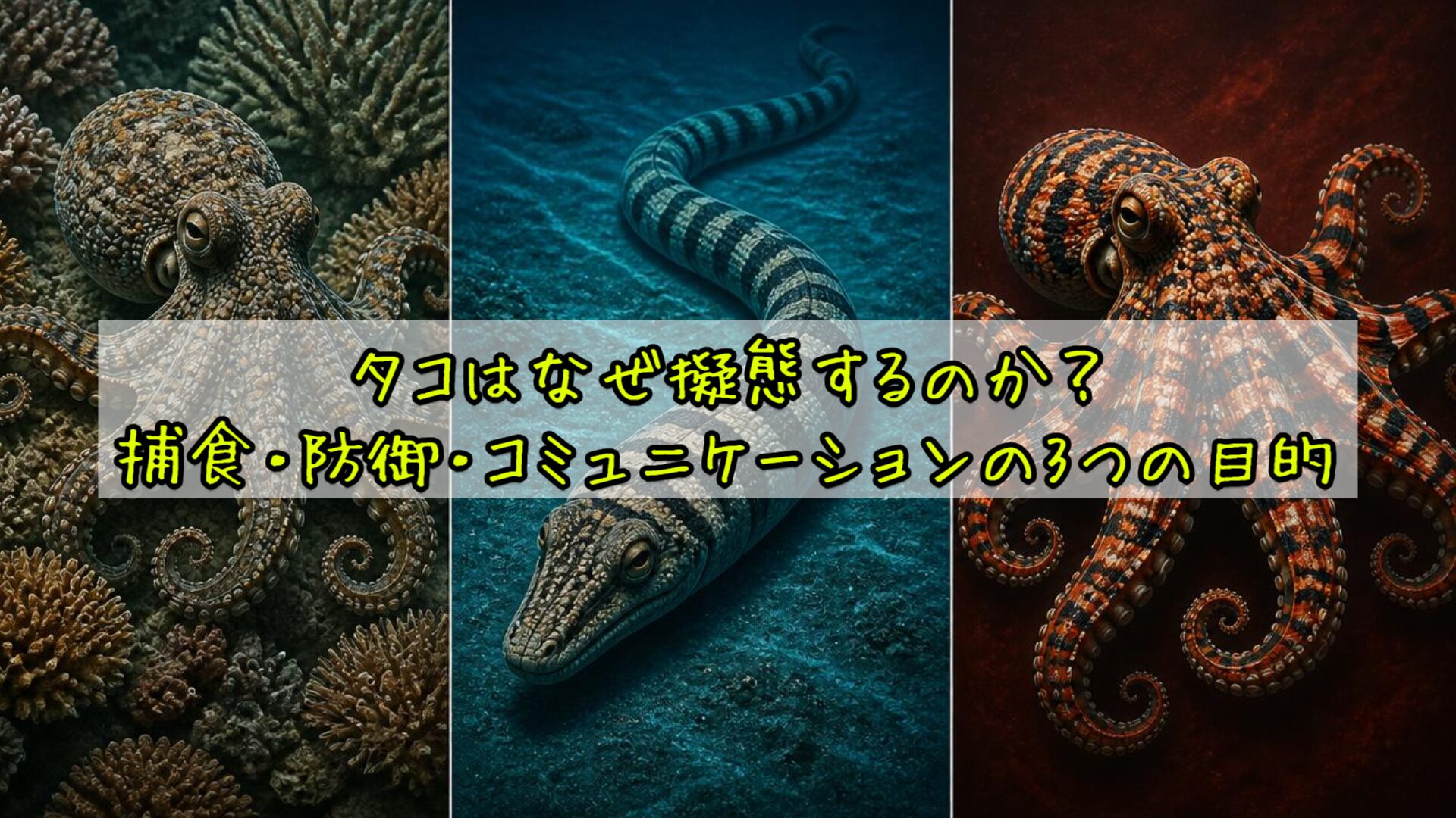 タコはなぜ擬態するのか?捕食・防御・コミュニケーションの3つの目的