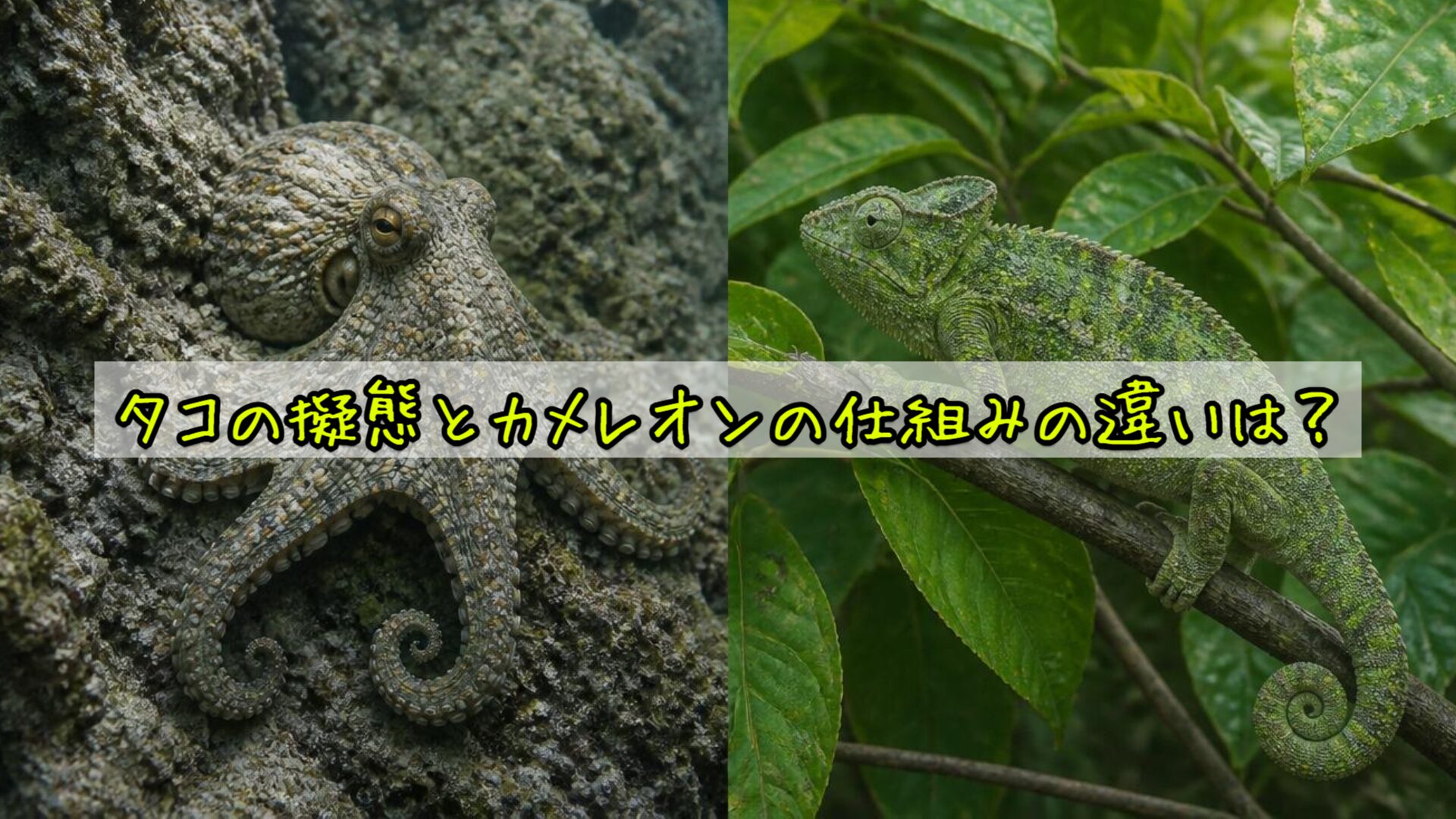 タコの擬態とカメレオンの仕組みの違いは?