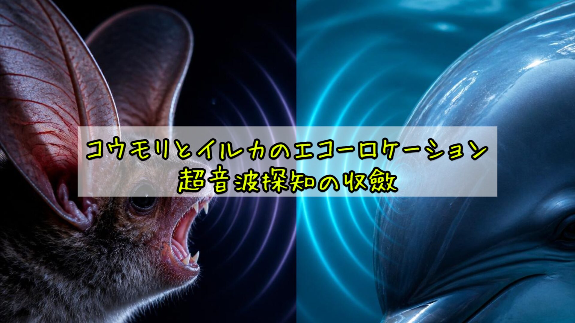 コウモリとイルカのエコーロケーション：超音波探知の収斂