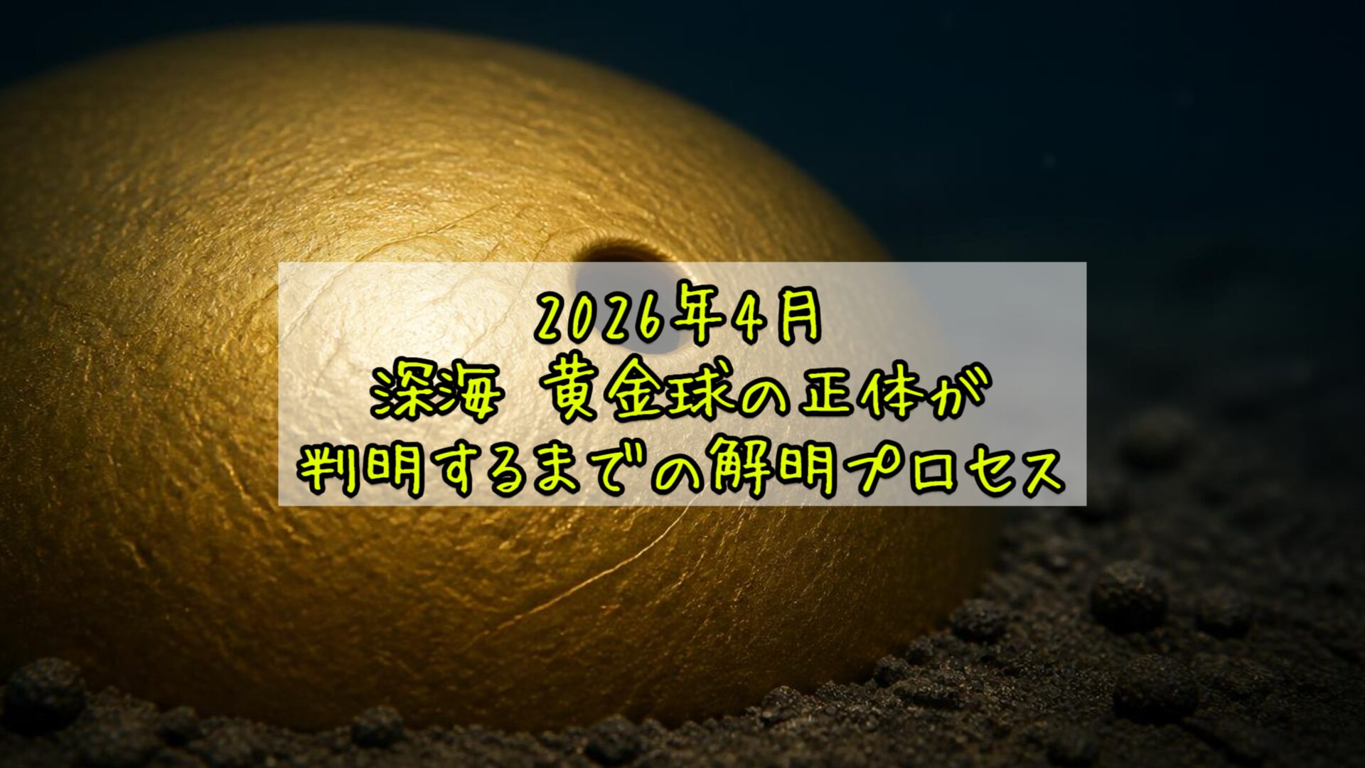 2026年4月——深海 黄金球の正体が判明するまでの解明プロセス
